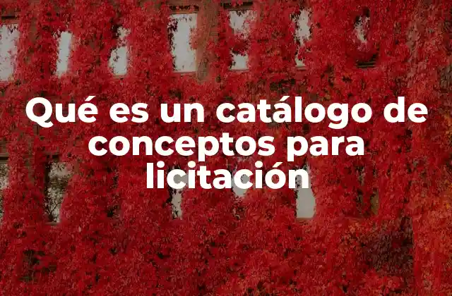 Qué es un Catálogo de Conceptos para Licitación