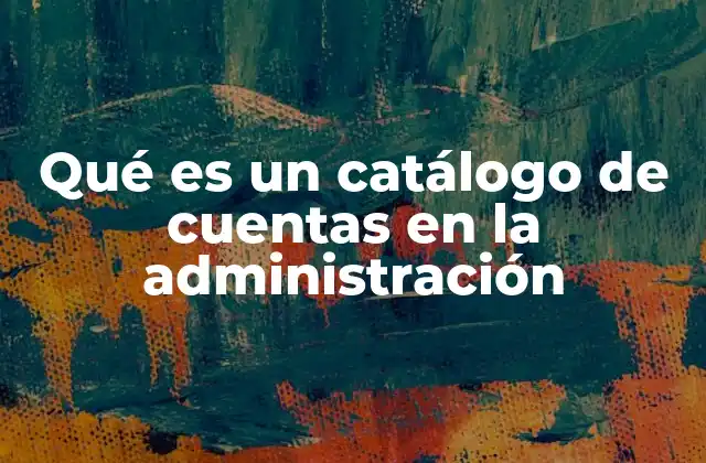 Qué es un Catálogo de Cuentas en la Administración