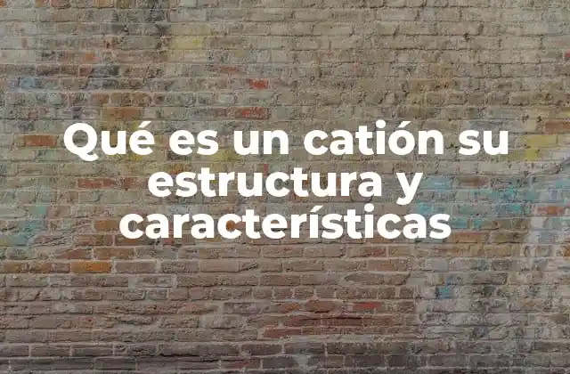 Qué es un Catión Su Estructura y Características