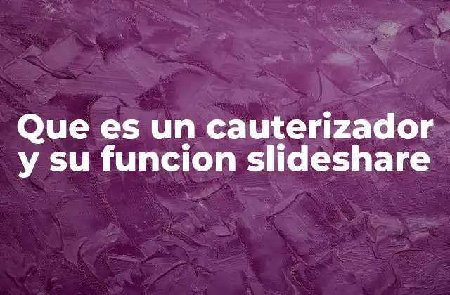 Que es un Cauterizador y Su Funcion Slideshare