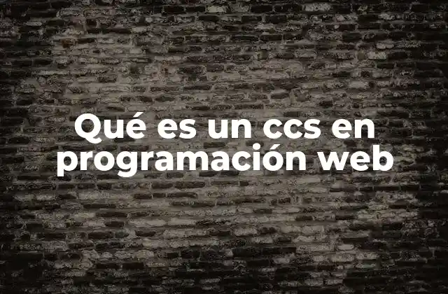 Qué es un Ccs en Programación Web