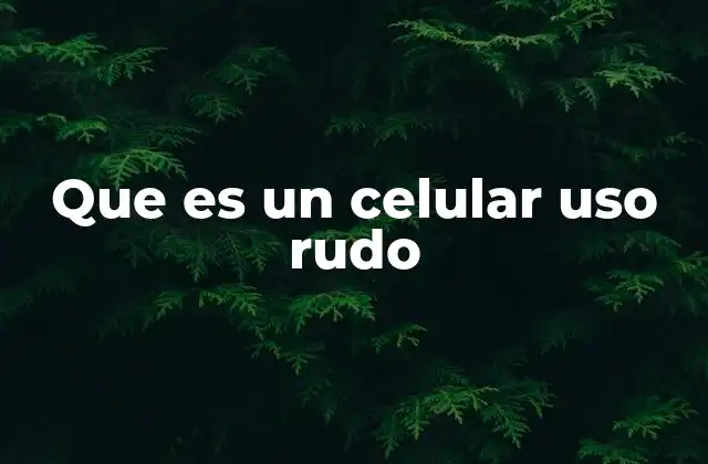 Que es un Celular Uso Rudo