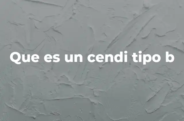 Que es un Cendi Tipo B
