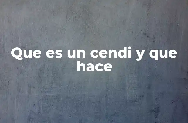 Que es un Cendi y que Hace