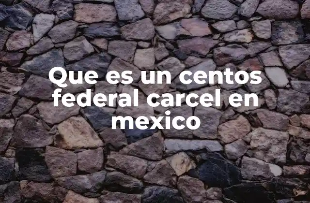Que es un Centos Federal Carcel en Mexico