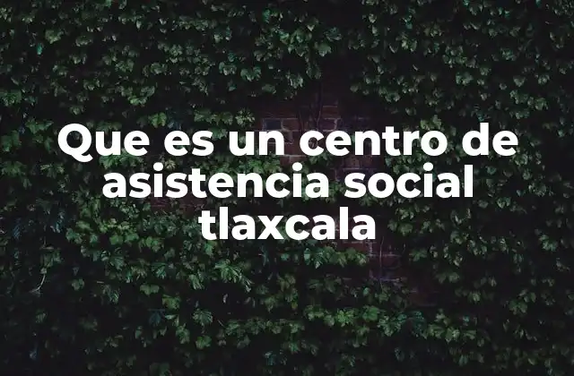 Que es un Centro de Asistencia Social Tlaxcala