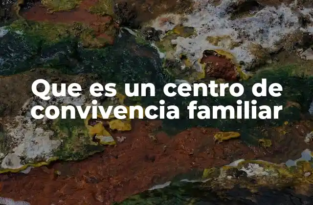 Que es un Centro de Convivencia Familiar
