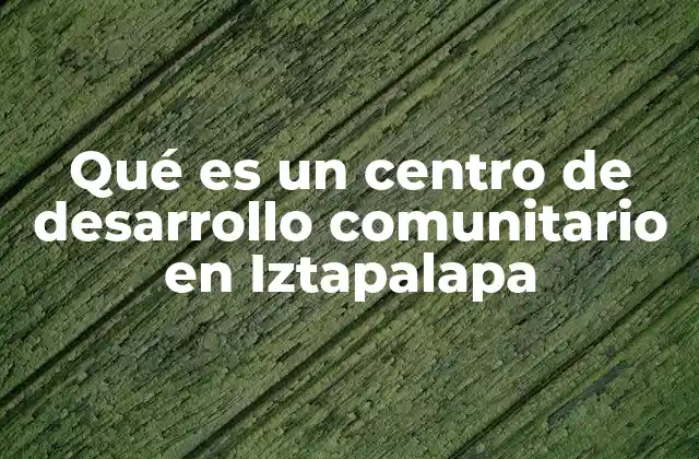 Qué es un Centro de Desarrollo Comunitario en Iztapalapa