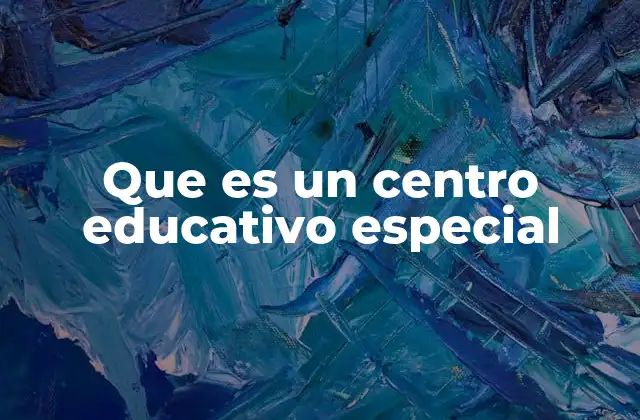 Que es un Centro Educativo Especial