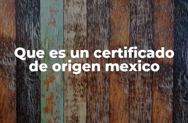 Que es un Certificado de Origen Mexico