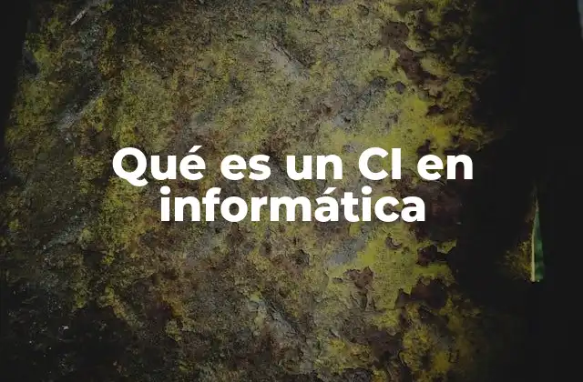 Qué es un Ci en Informática