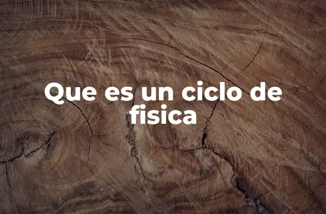 Que es un Ciclo de Fisica