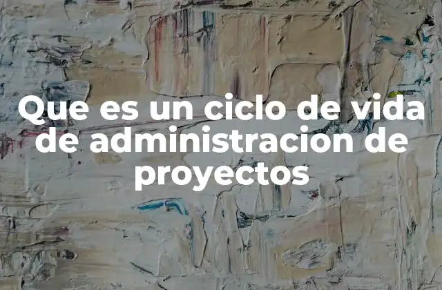Que es un Ciclo de Vida de Administracion de Proyectos