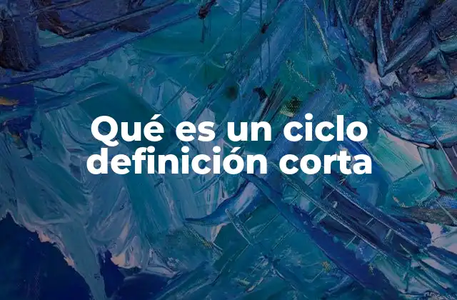 Qué es un Ciclo Definición Corta