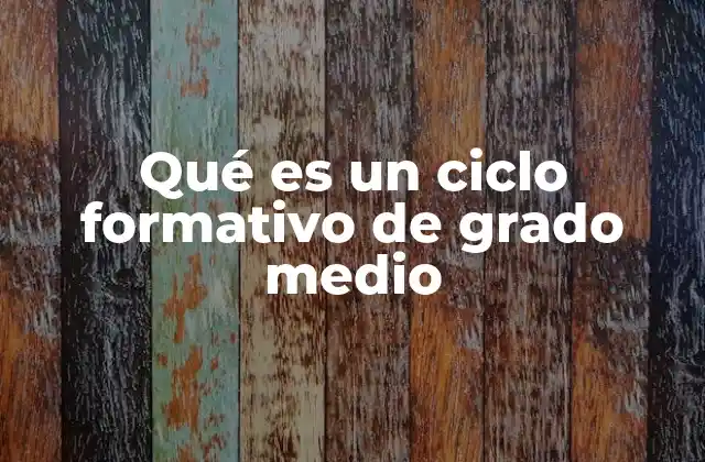 Qué es un Ciclo Formativo de Grado Medio