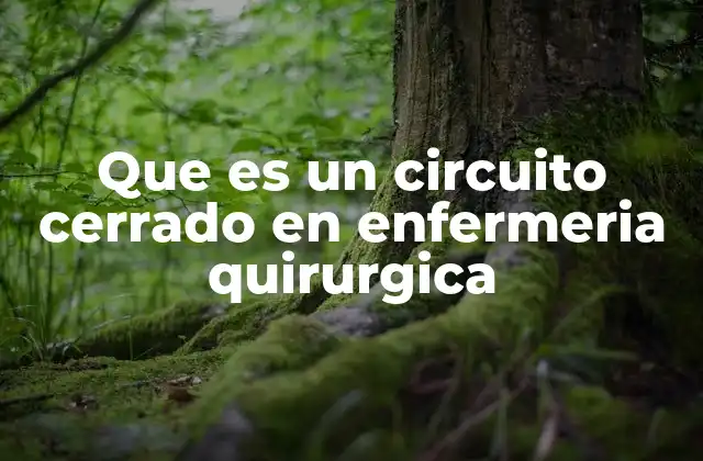 Que es un Circuito Cerrado en Enfermeria Quirurgica