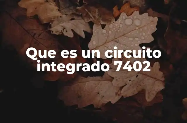 Que es un Circuito Integrado 7402