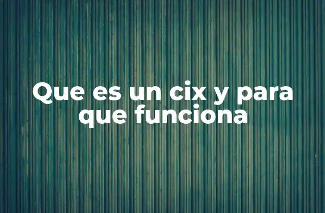 Que es un Cix y para que Funciona