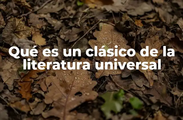Qué es un Clásico de la Literatura Universal