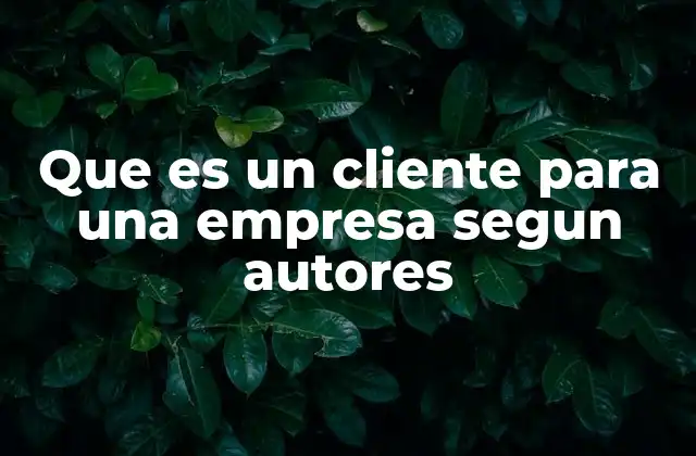 Que es un Cliente para una Empresa Segun Autores