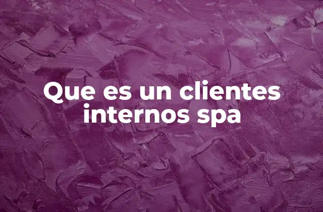Que es un Clientes Internos Spa