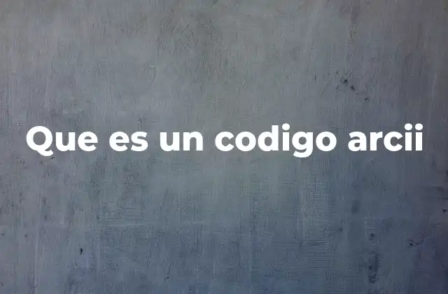 Que es un Codigo Arcii