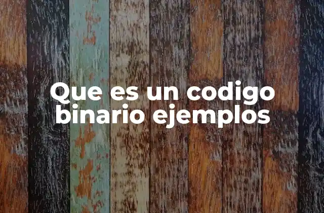 Que es un Codigo Binario Ejemplos