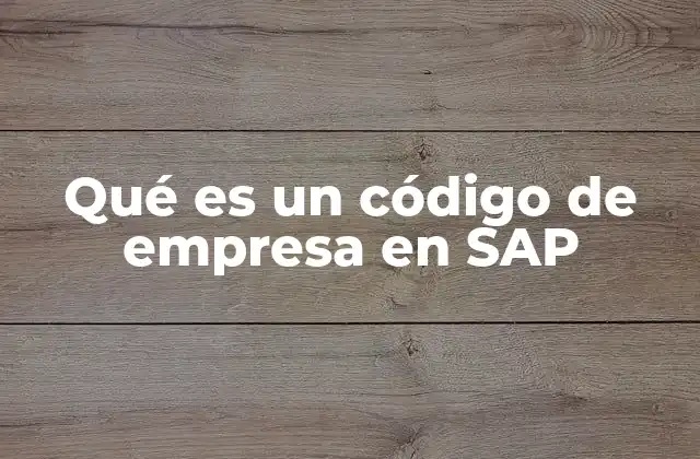 Qué es un Código de Empresa en Sap