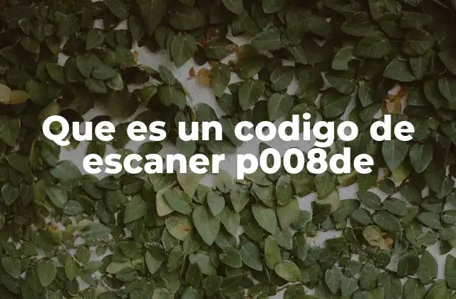Que es un Codigo de Escaner P008de