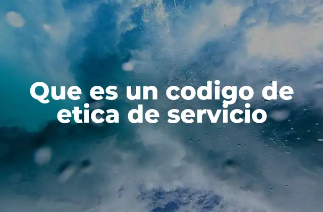 Que es un Codigo de Etica de Servicio
