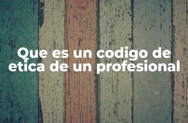 Que es un Codigo de Etica de un Profesional