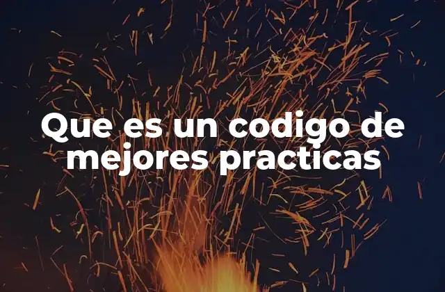 Que es un Codigo de Mejores Practicas