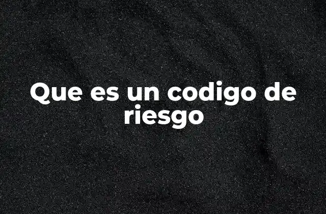 Que es un Codigo de Riesgo