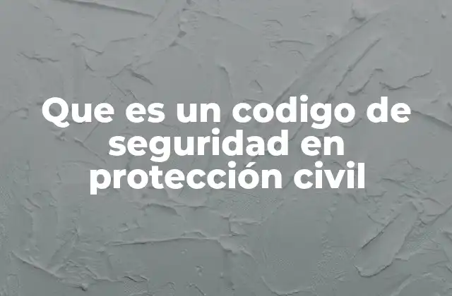 Que es un Codigo de Seguridad en Protección Civil