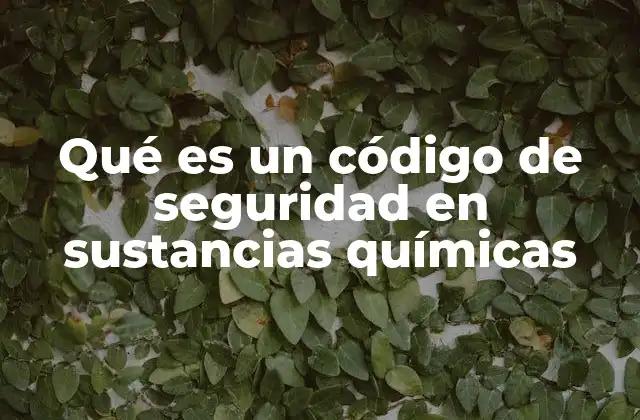Qué es un Código de Seguridad en Sustancias Químicas