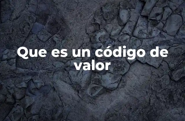Que es un Código de Valor