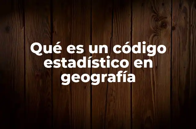 Qué es un Código Estadístico en Geografía