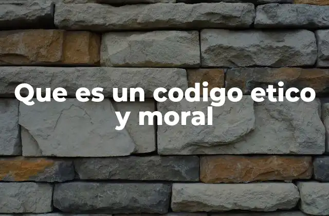 Que es un Codigo Etico y Moral