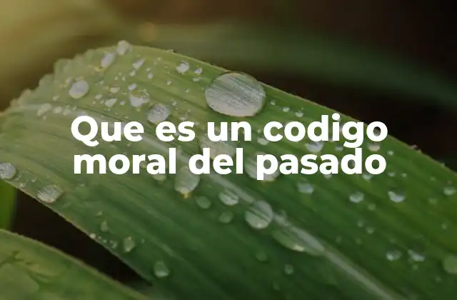 Que es un Codigo Moral Del Pasado
