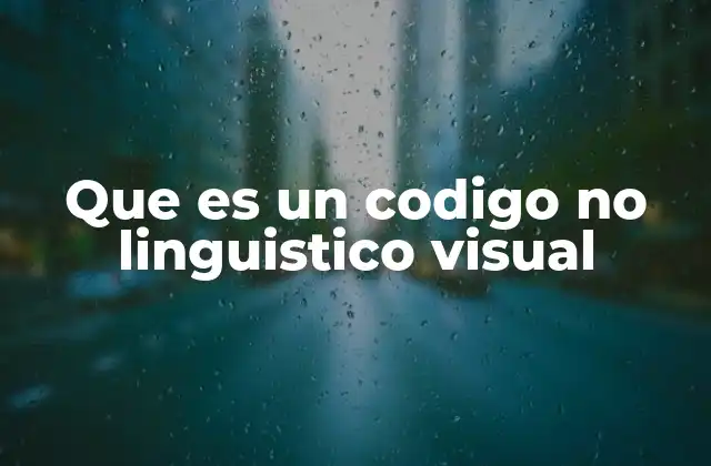 Que es un Codigo No Linguistico Visual