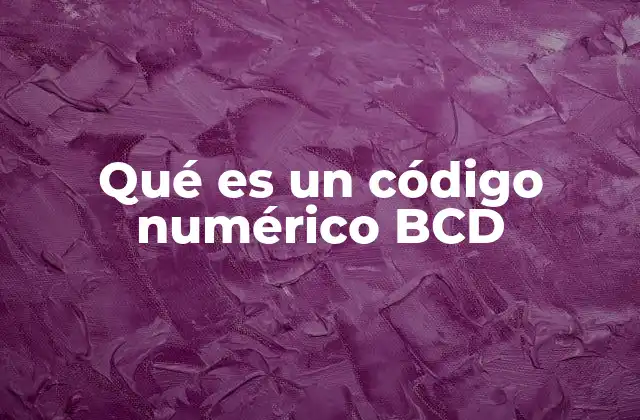 Qué es un Código Numérico Bcd