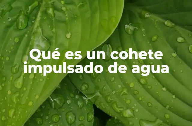 Qué es un Cohete Impulsado de Agua