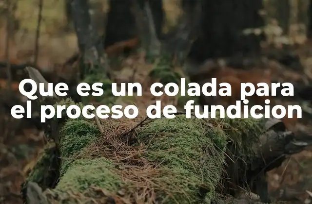 Que es un Colada para el Proceso de Fundicion