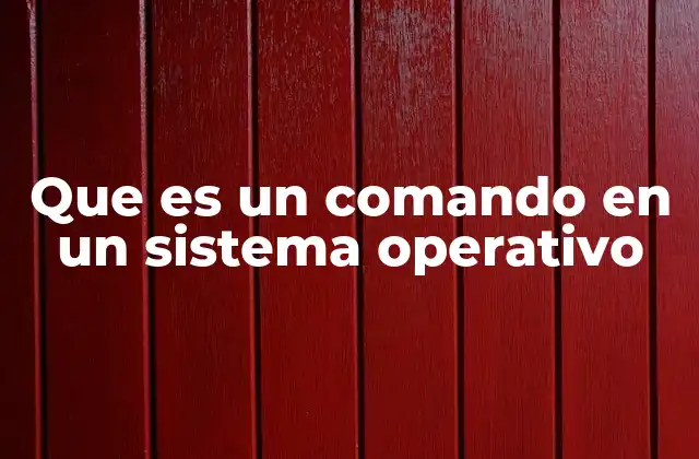 Que es un Comando en un Sistema Operativo