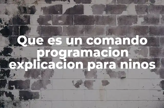 Que es un Comando Programacion Explicacion para Ninos