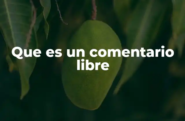 Que es un Comentario Libre