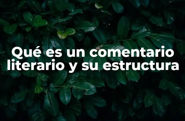 Qué es un Comentario Literario y Su Estructura