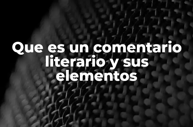 La función del comentario literario en la interpretación de textos