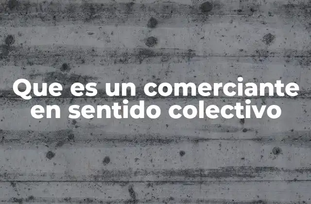 Que es un Comerciante en Sentido Colectivo 2 El papel de los comerciantes como actor económico colectivo