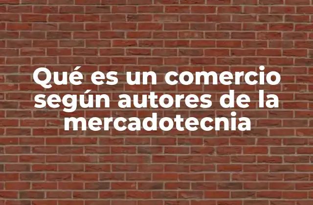 Qué es un Comercio según Autores de la Mercadotecnia